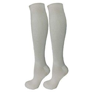 2 Pair White Large/X-Large Ladies Compression Sock
